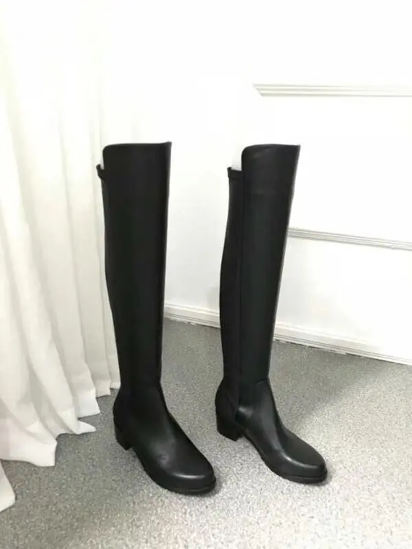 Zapatos de mujer; классические женские ботинки с высоким голенищем; модные женские ботинки из замши и флока без шнуровки; пикантные узкие эластичные ботинки