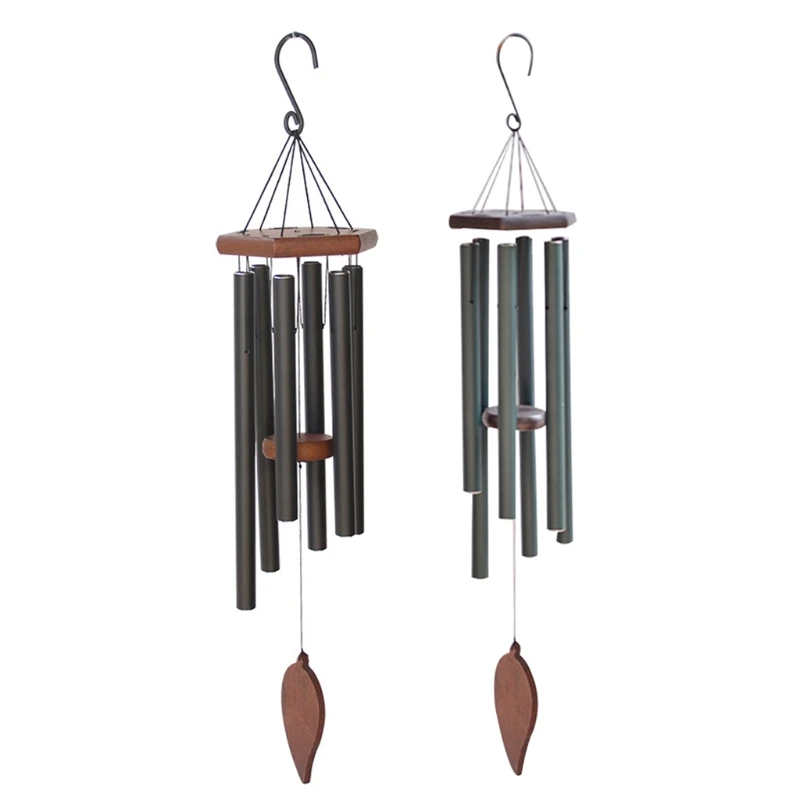 

Уличные колокольчики с 5 алюминиевыми трубками, Деревянные Колокольчики Для памятных мероприятий