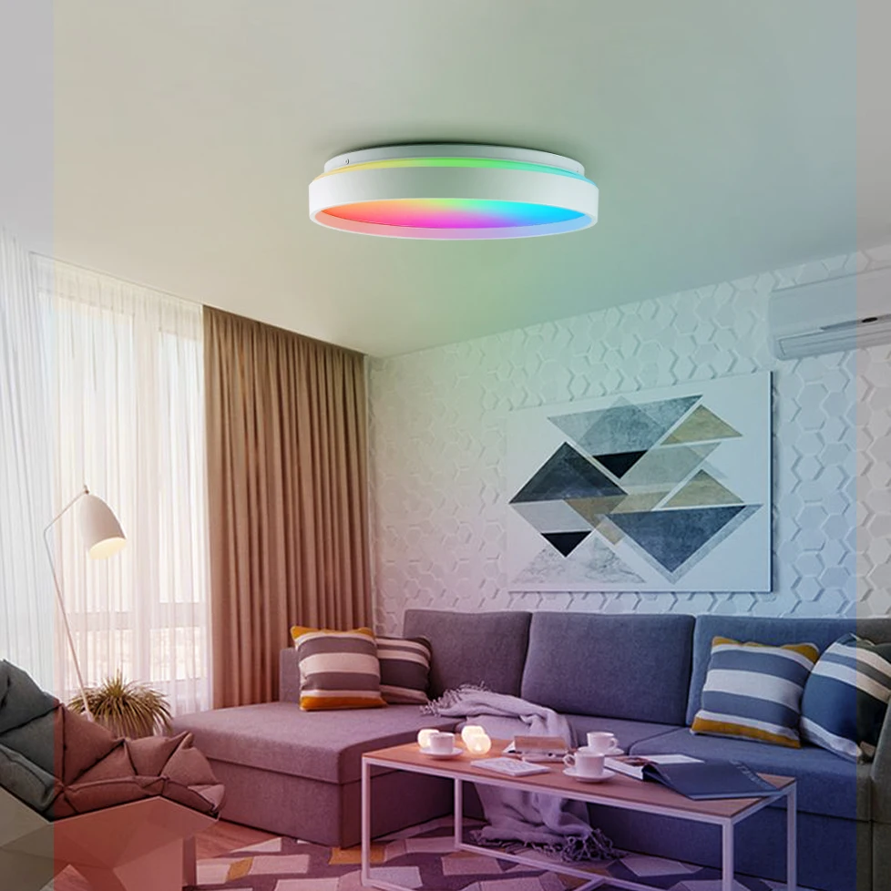 $27.36 LED Smart Light Smart Ceiling Light Indoor Light Room Light Tuya WiFi Bluetooth Control RGB WW CW 220V 24W 36W Modern Round