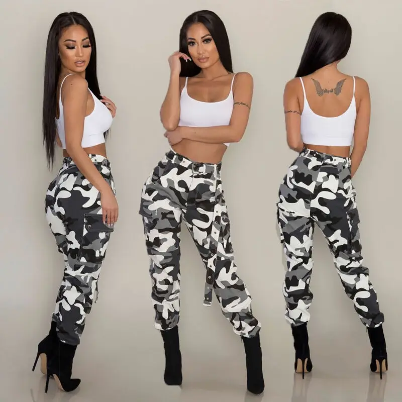 

US Jeans Women Camo Cargo Trousers Casual Pants Military Army Combat Camouflage