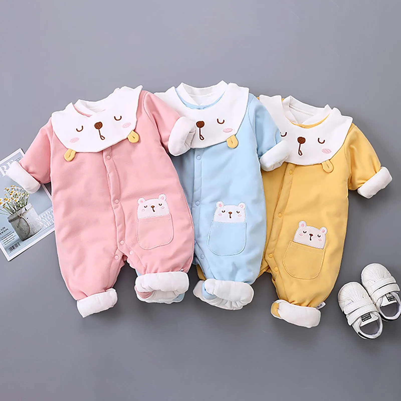 

Детский хлопковый комбинезон для новорожденных, Осень-зима