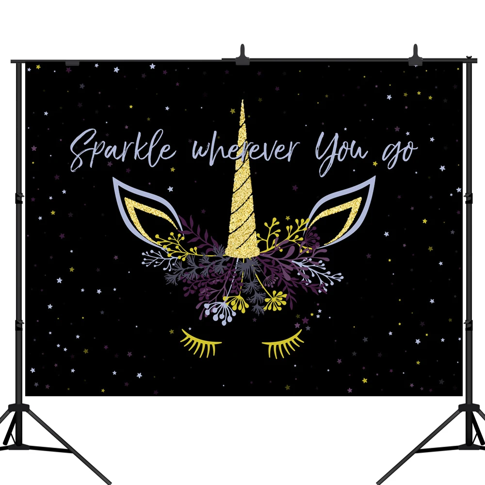 

Lyavshi фотография Фон Единорог вечерние Звезда Декор день рождения ребенка душ фото фон пользовательский фон фотостудия