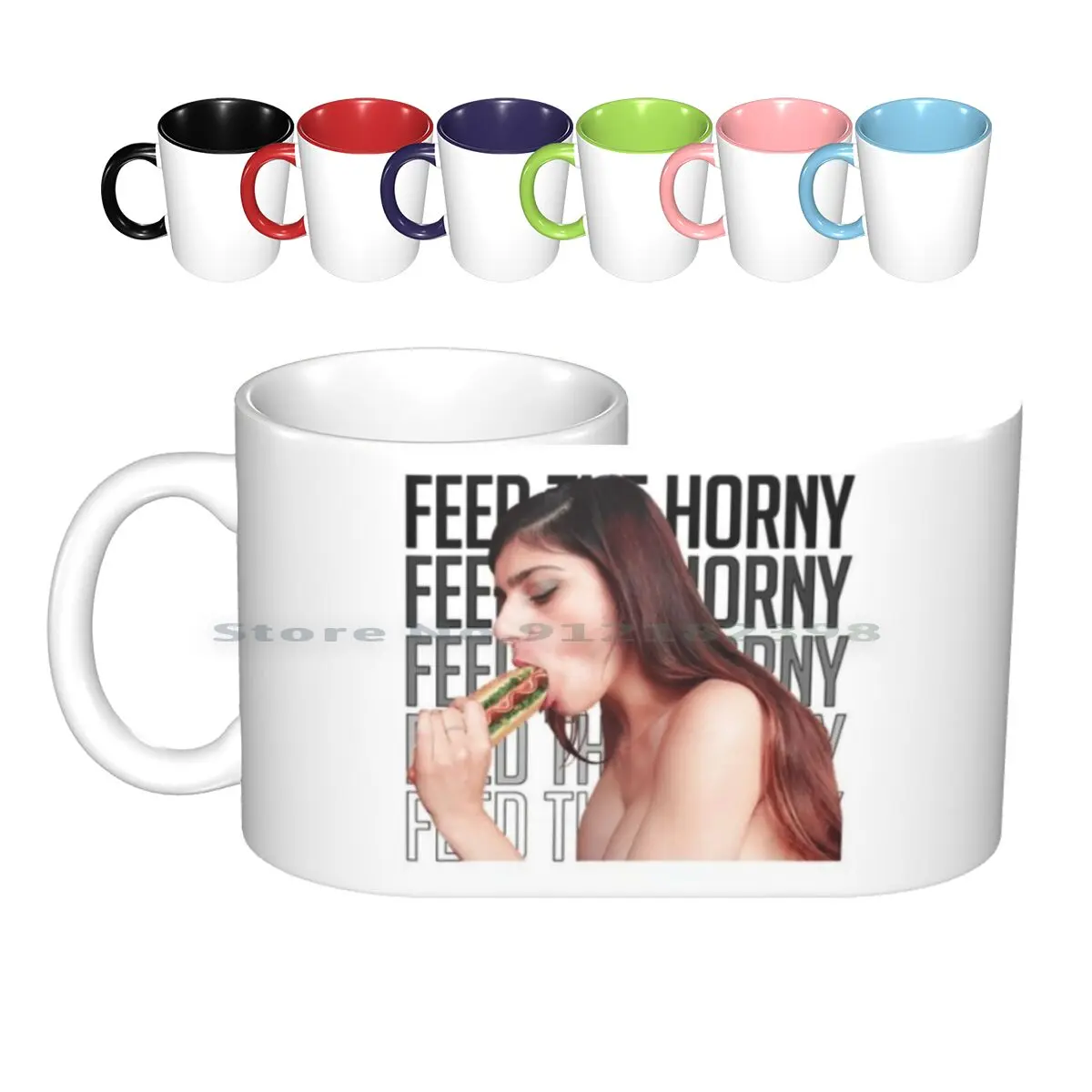 

Feed The Horny-Mia Khalifa Ceramic Mugs Coffee Cups Milk Tea Mug Mia Khalifa Horny Star Naughty Dirty Sexy Adult Bj Hot Suck