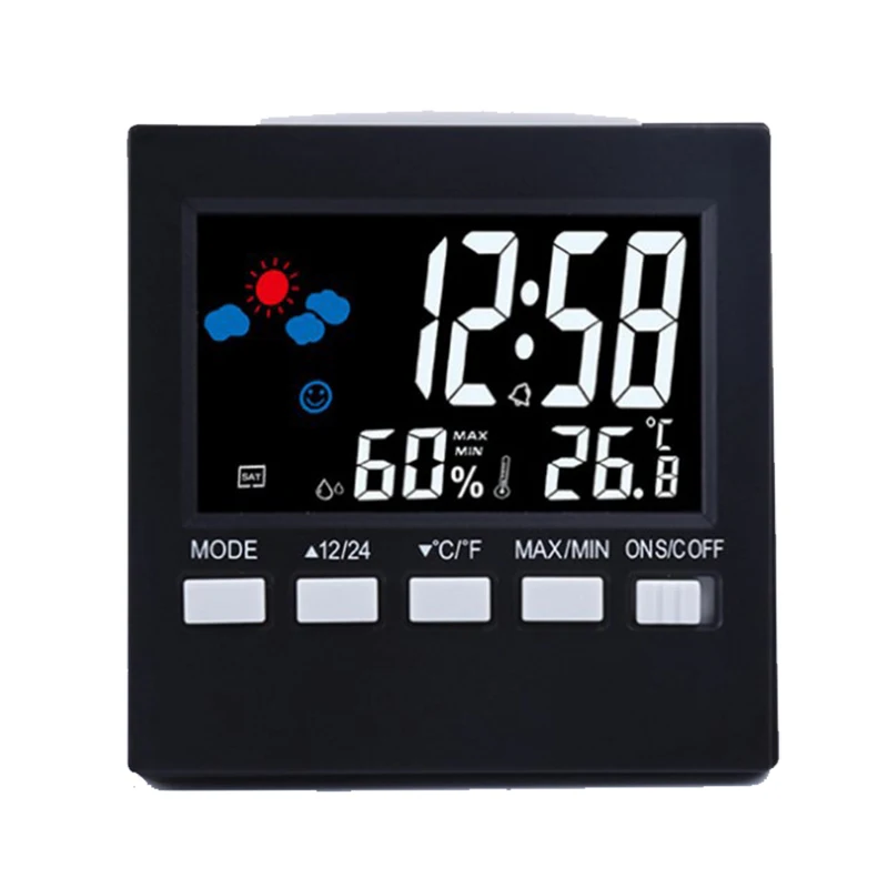 Цифровой термометр-гигрометр с цветным ЖК-дисплеем комнатный измеритель