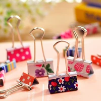 6pcs 38mm small size paper clip clamp metal binder clips office school binding supplies color random