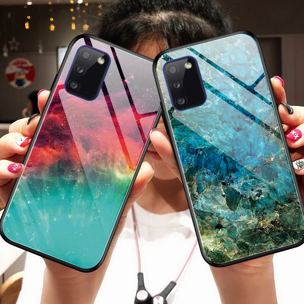 Для Samsung Galaxy S20 FE 5G Lite чехол из закаленного стекла с градиентом мрамора защитный