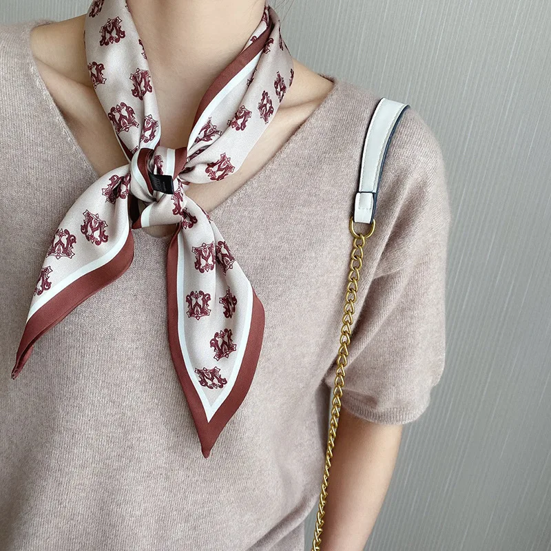 

Silk Scarf Women Shawls Wraps Fashion Small Hair Neck Hijabs Foulard Scarves Female Lady bufanda seda mujer echarpe ete soie