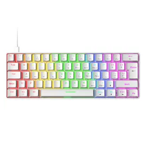 t60 mechanical gaming keyboard blue switch 62 keys usb wired gaming keyboard compact portable design game for pc gamer with rgb free global shipping