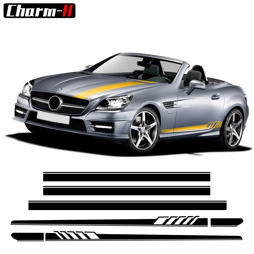 Издание 1 набор полосок боковая юбка наклейка для Mercedes Benz SLK SLC Class R170 R171 R172 AMG SLK200 250