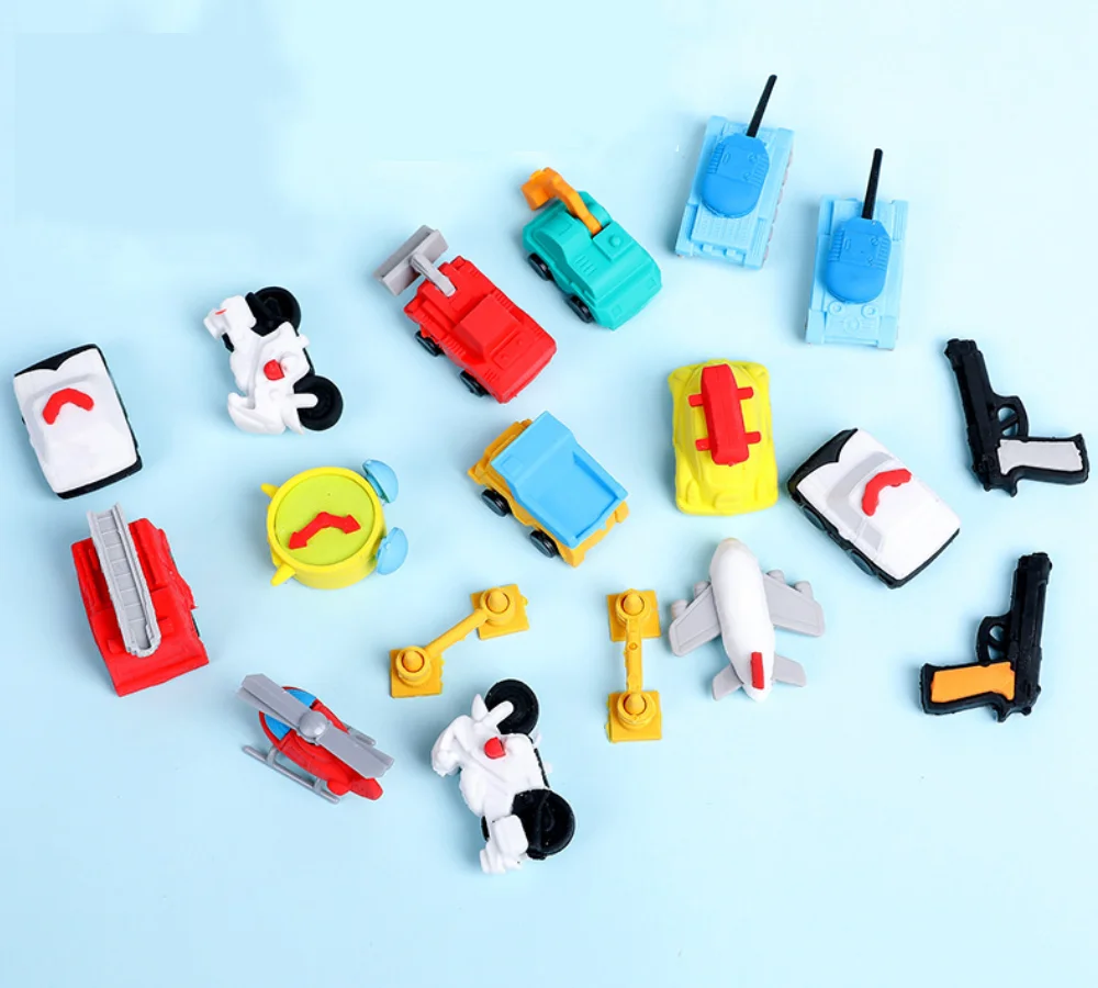 Ластик набор TPR резиновые милые мотоциклетные самолет экскаватор кран грузовик