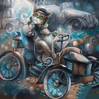 Набор для алмазной вышивки 5D сделай сам, набор для рисования животных, мультяшный Кот, полноразмерная и круглая вышивка, мозаика, рисование крестиком, домашний декор