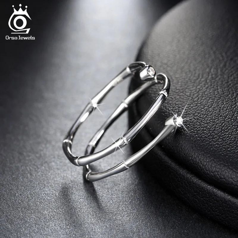 ORSA JEWELS Настоящее 925 стерлингового серебра женские кольца с фианитами алмазным