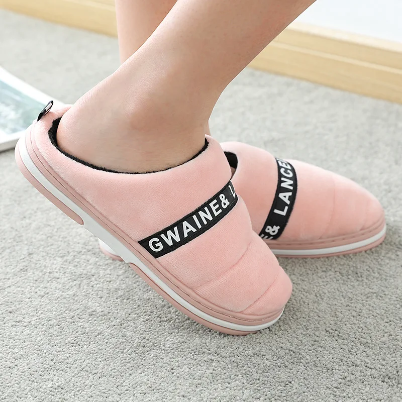 Новинка 2019 года хлопковые тапочки женские зимние домашние на толстой подошве