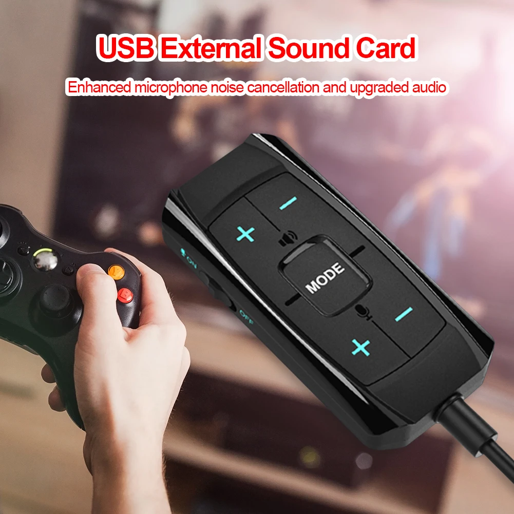 

USB Sound Card External External Headset For 3.5mm Stereo Gaming Headset Virtual 7.1 Surround Sound Audio Adapter For PS4 PC