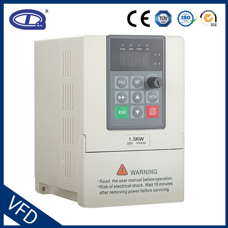 Преобразователь постоянного тока в переменный ток VFD 220V 1.5KW инвертор переменной