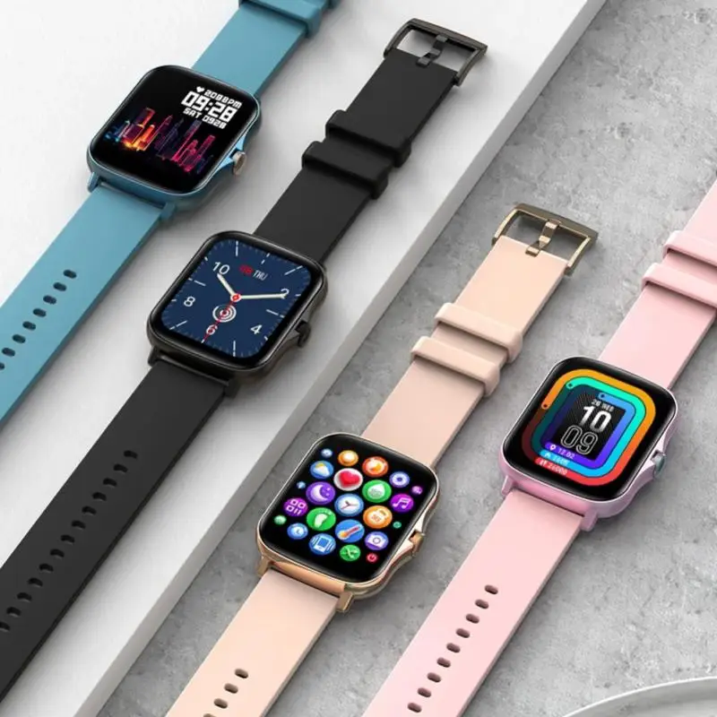 

Smart Watch 2021 1.7 Inch Full Touch DIY Watch Face Smartwatch Men Women PK P8 Plus GTS 2 Fitness Bracelet For Android IOS