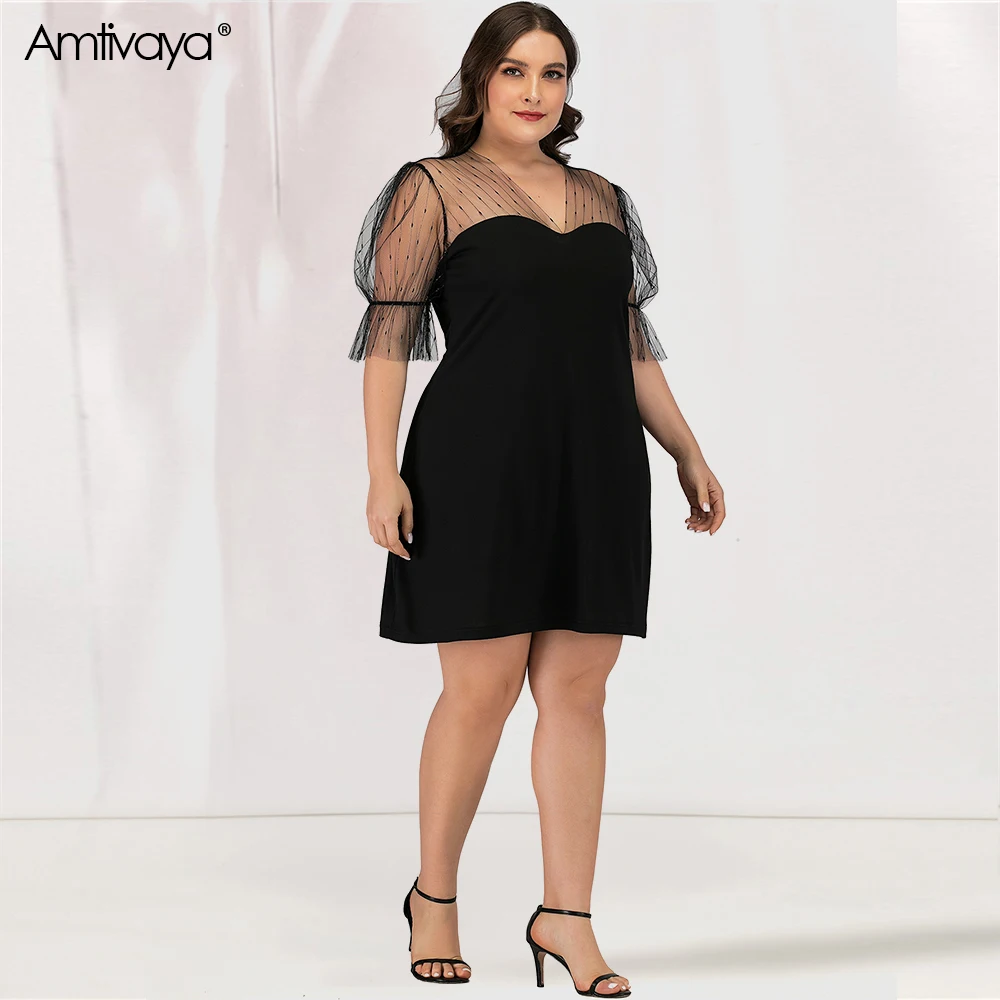 Женское кружевное платье с V-образным вырезом до колена | Женская одежда