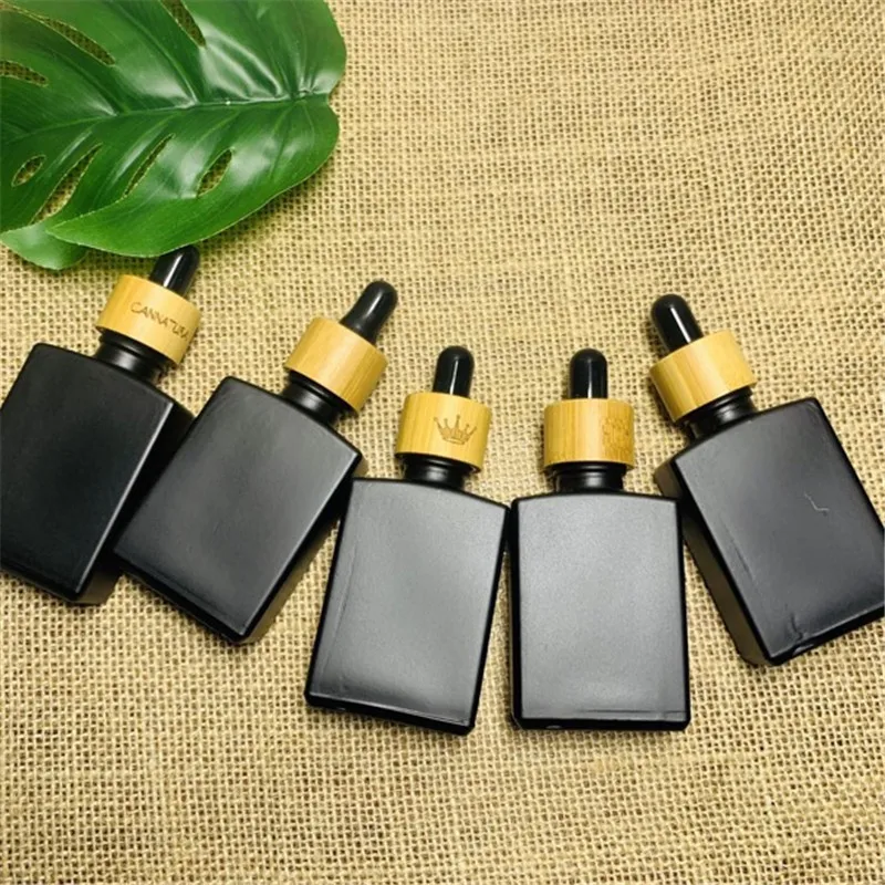 

Бамбуковая крышка контейнера для косметики 30 мл матовый черный квадратное эфирное масло бутылочка Парфюмерия Косметика диспенсер капля флакон косметические флаконы для путешествий
