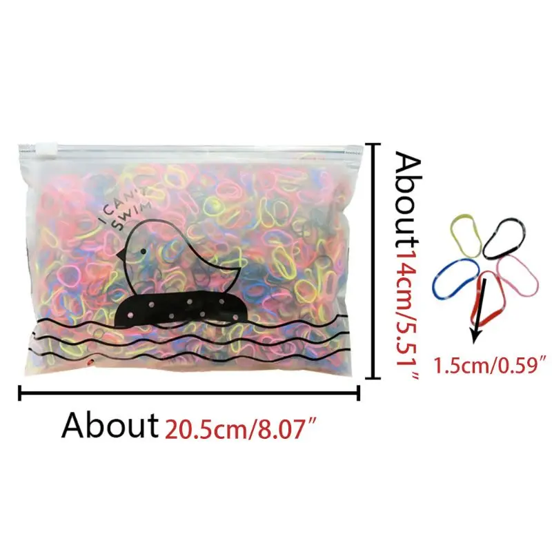 

1000Pcs Kids Elastic Disposable Hair Ties Fresh Style Sweet Candy Colorful Small Rubber Gums No Damage Ponytail Holder