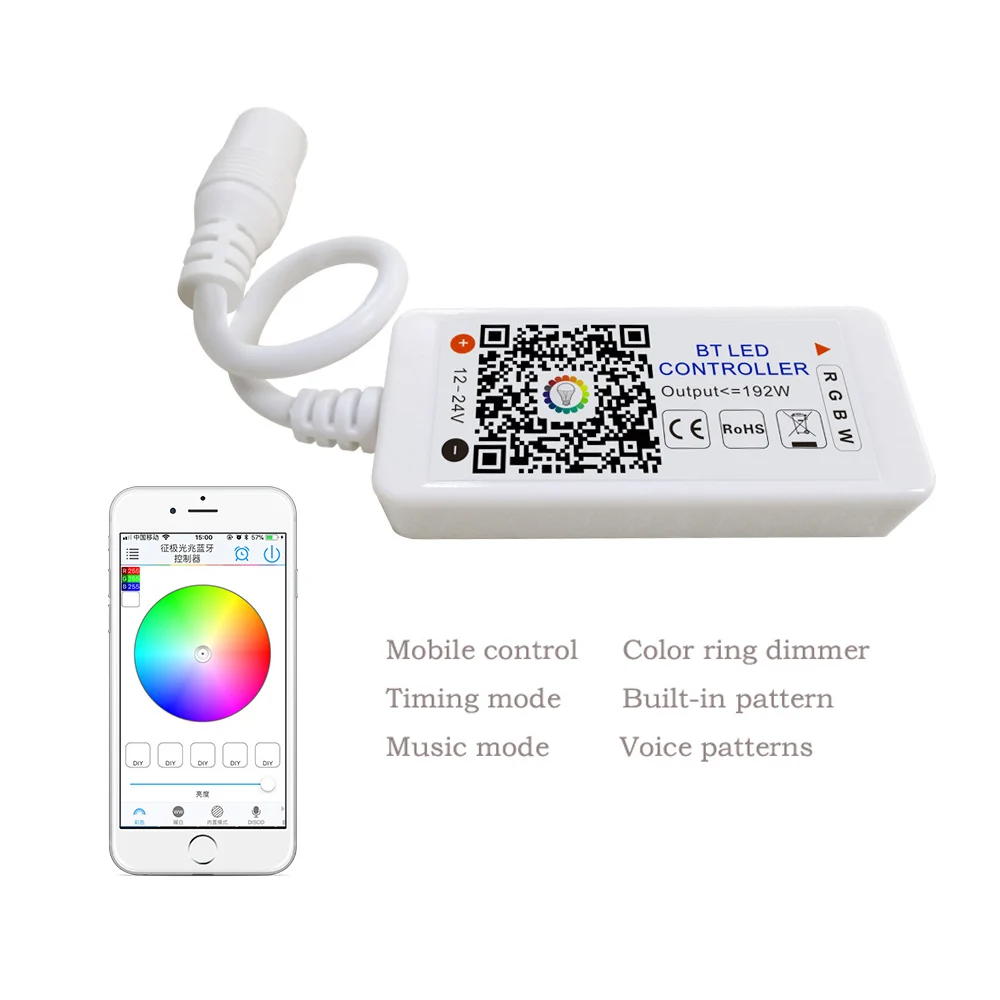 Светодиодный Интеллектуальный Bluetooth контроллер постоянного тока 12 24 В для