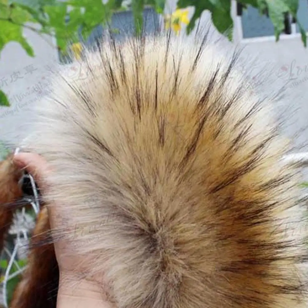 

New Faux Raccoon Fur Scarf Winter Hood Fur Decor Shawl Multicolor Fake Fur Scarf Winter Women Men Coat Warm Fur Collar
