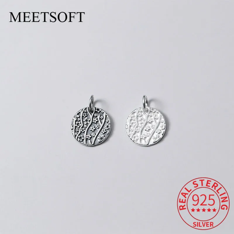 MEETSOFT модные подвески из стерлингового серебра с цветком сливы Специальные DIY