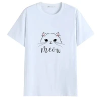 women vintage style fashion kitten theme print short sleeve tees funny summer t shirt women princess