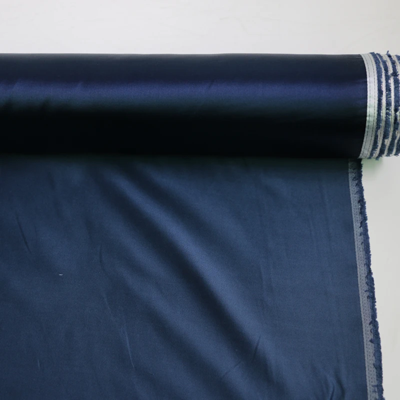 Navy Silk Cotton Satin Charmeuse Fabric for Wedding Dresses - Heavy 39 Momme, 100cm x 112cm image 6