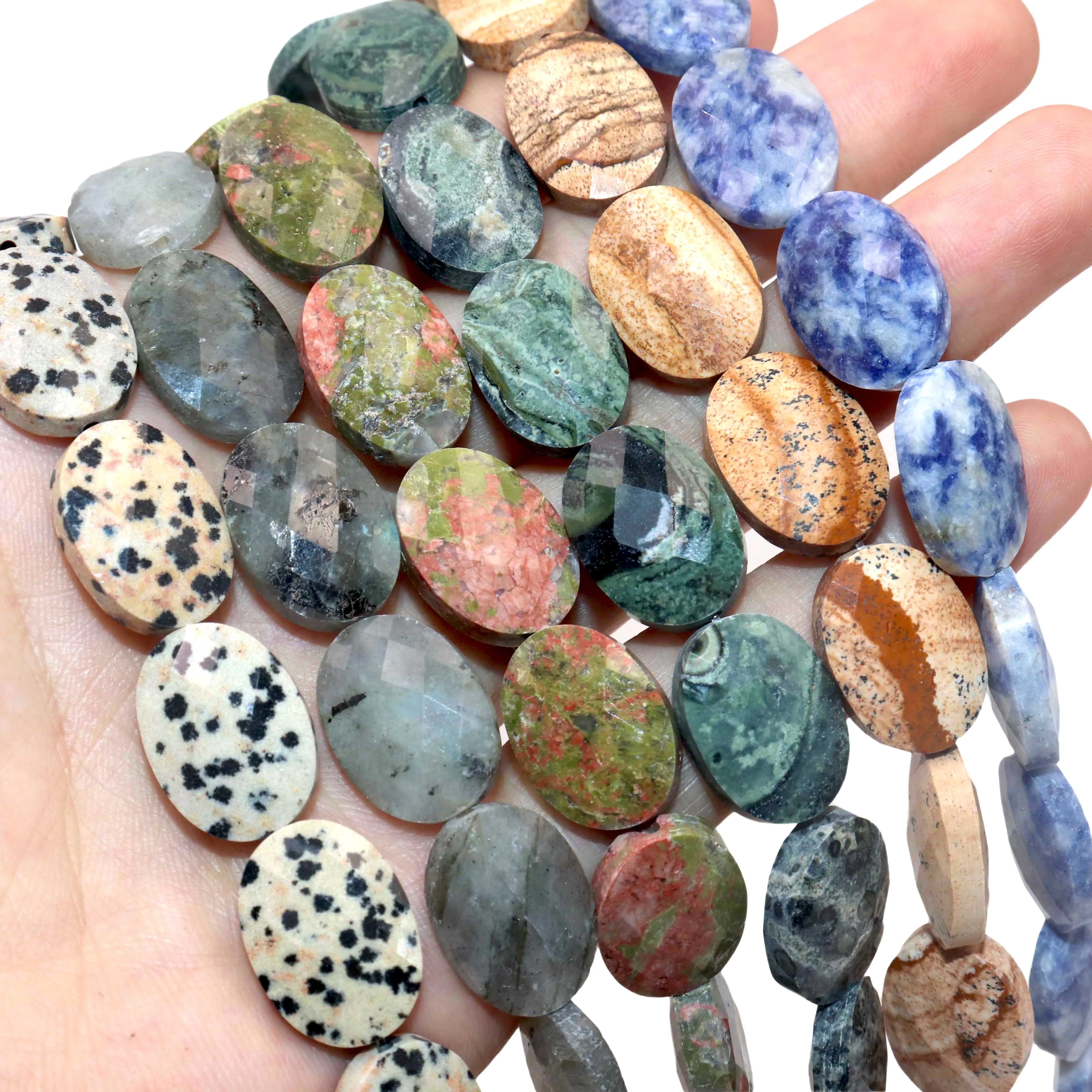 Аксессуары для ожерелья овальные бусины из агата лазурита амазонита 13 х18