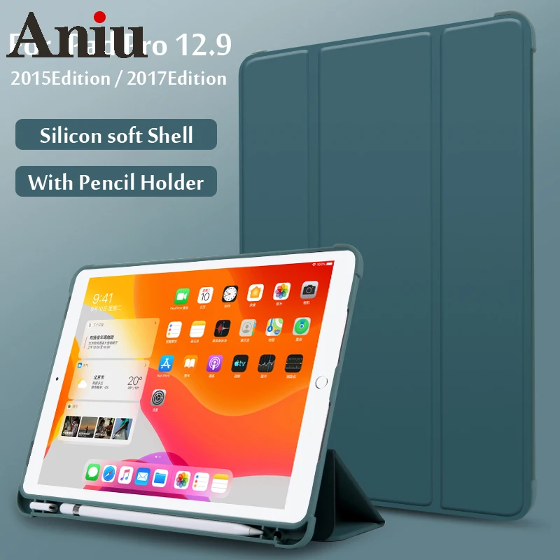 

Чехол для iPad Pro 12,9 2017 Edition (с домашним ключом), Чехол для iPad Pro 12,9 2015 с держателем для карандашей, безопасный магнитный Смарт-Чехол