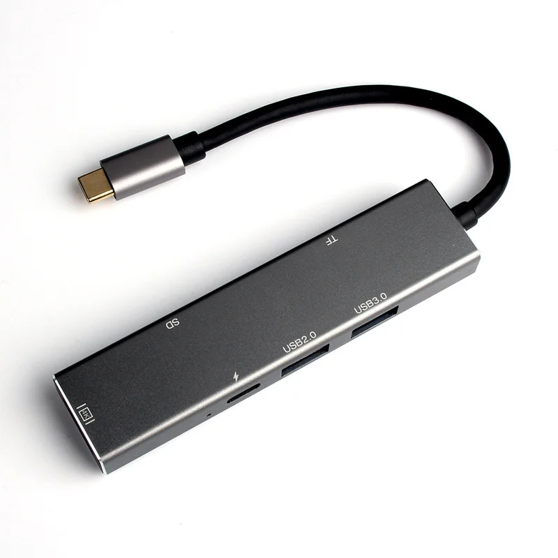 

New Hot Selling USB C HUB Type C 6 in 1 Aluminum Type C Adapter with 4K USB C to HDMI USB3.0 for Mac Book Pro Huawei Mate 30