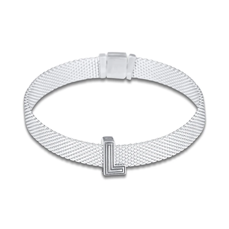 

DIY Fits for Pandora Charms Bracelets Letter L Clip Beads 100% 925 Sterling-Silver-Jewelry Free Shipping