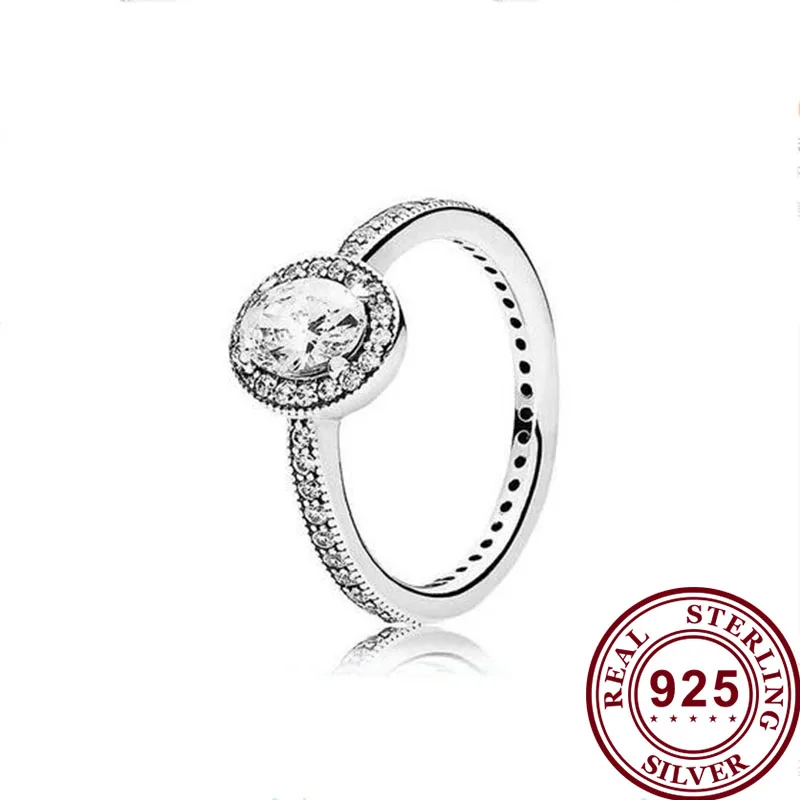 

Original 925 кольцо Silver Pan Ring Exquisite Oval Crystal Pan Ring For Women Wedding Party Gift Fashion Jewelry