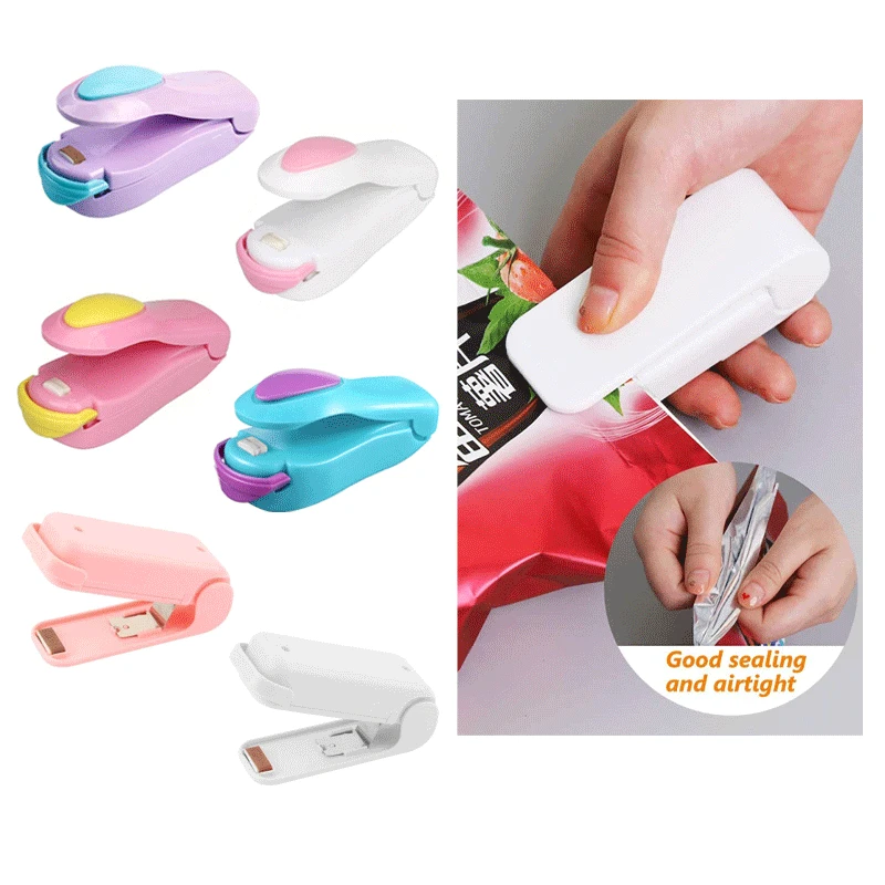 

Portable Mini Bag Heat Sealer Food Clip Sealing Machine Home Snack Bag Resealer Handheld Sealer For Storage Kitchen Gadget Set