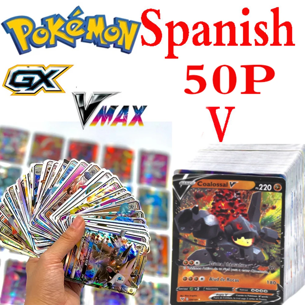 Аниме 42 шт. испанские Карты Покемон железная металлическая коробка TAKARA TOMY