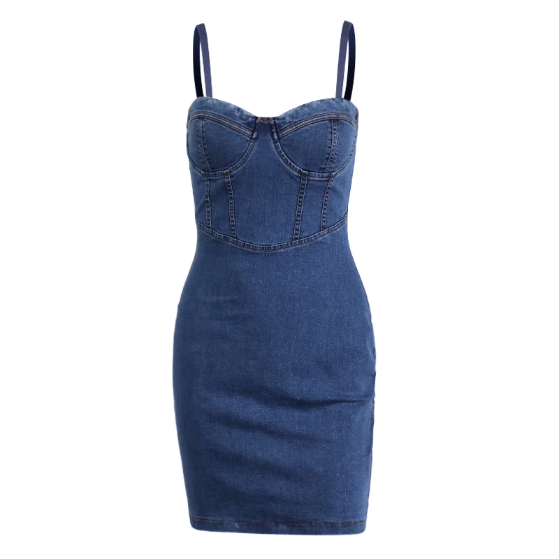 

2021 Summer Y2K Women's Street Casual Tight Sexy Denim Suspender Skirt Women's Dress Denim Mini Skirt