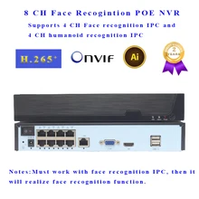 Face Recognition POE NVR 8 CH P2P IP Video Recorder Supports 5MP IPC Input H.265 Onvif Target Count for IP Camera Surveillance