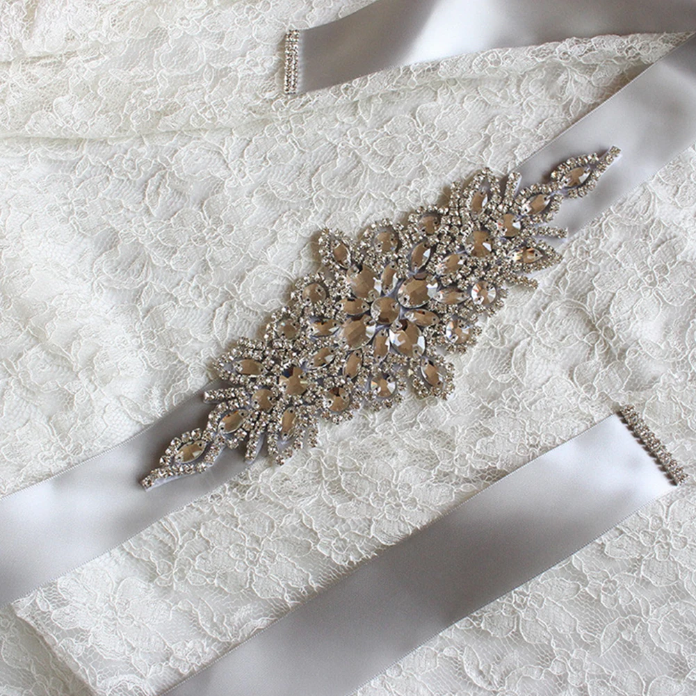 

Elegant Rhinestone Vintage Crystal Wedding Party Bride Bridesmaid Belt Dress Flower Sash Accessories