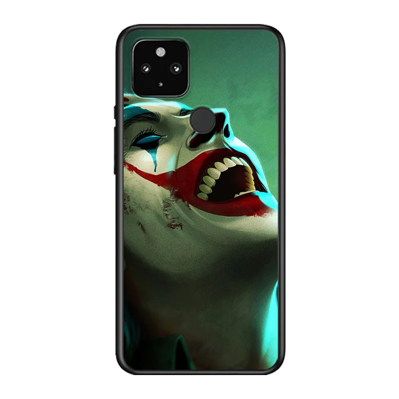 

Cool Crazy Joker Soft TPU Silicone Black Cover For Google Pixel 5 4A 5G 4 XL Phone Case