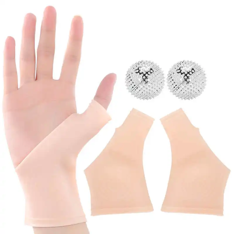 

Поддерживающие запястье перчатки для большого пальца Магнитная терапия массажный шар силиконовый бандаж для запястья защита от растяжени...