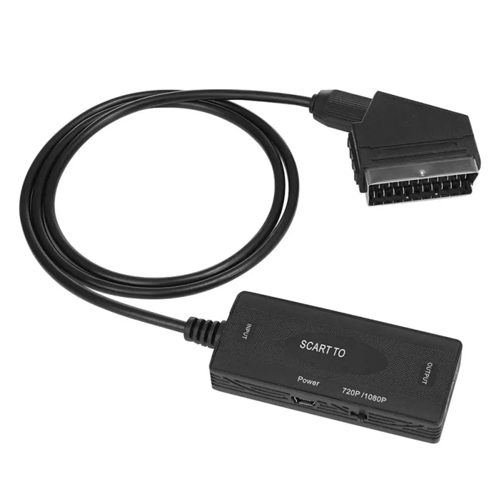 

SCART to HDMI-compatible Converter 1080p with HDMI-compatible Cable for HDTV Monitor Projector DVD Player w/ USB Cable