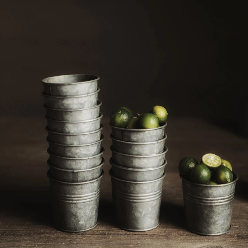 Американская Ретро посуда для напитков круглая чашка винтажная кованая железная