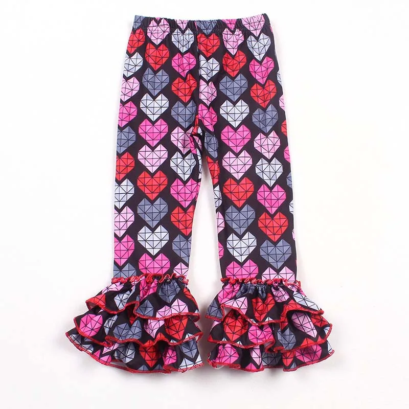 Штаны с оборками для маленьких девочек на День святого Валентина милые розовые