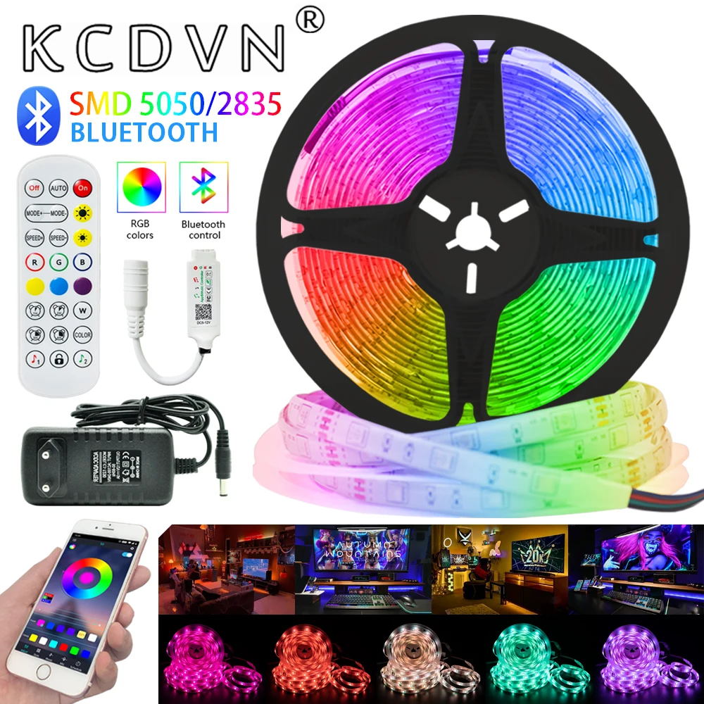 Светодиодная лента RGB 5050/2835 с поддержкой Bluetooth гибкая водонепроницаемая сделай