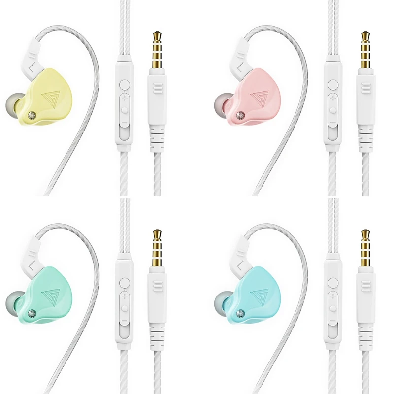 QKZ AK6-X проводные наушники 3,5 мм HIFI In-Ear для музыки и спорта со стереозвуком и басами, игровая гарнитура.