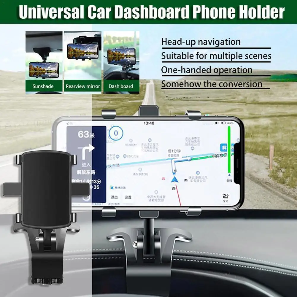 

Dashboard Car Phone Holder 360 Degree Multifunctional Visor Bracket Rearview Mobile Sun Car GPS In Navigation Phone Mirror G0R3