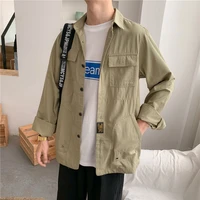 japanese long sleeved shirt spring and autumn korean trend shirt loose casual tooling tide brand ins jacket men harujuku
