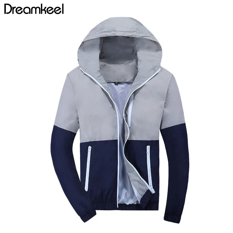 Новая мужская куртка ветровка 2018 весна осень модная с капюшоном повседневные