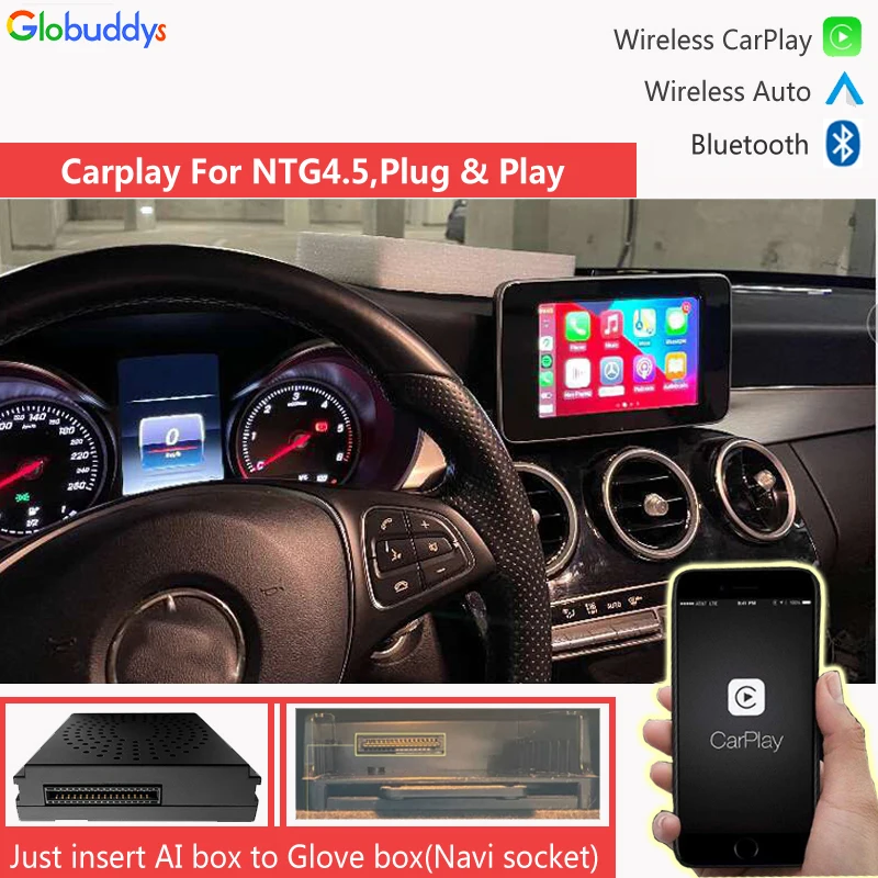 

Android авто для Mercedes Benz,Carplay для Becker, A180, B C E CLA GLA GLK ML SL NTG4.5,AirPlay