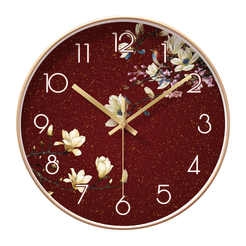 

Round Creative Mute Modern Design Large Wall Clock Clocks for Home Kitchen Living Room Decor Battery Operated Silent